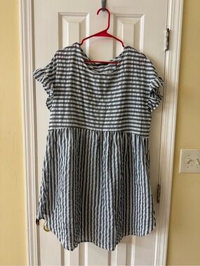 SHEIN Striped Blue and White Dress